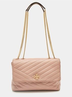 Tory Burch Kira Chevron Quilted Leather Convertible Shoulder Bag – Blush Pink